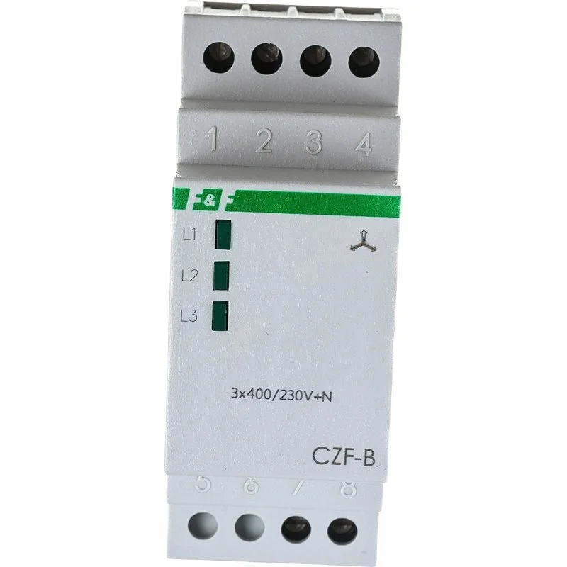 Реле контроля наличия фаз CZF-B ЕА04.001.002 3х400/230+N 8А 1Z IP20 монтаж на DIN-рейке 35 мм