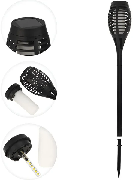 Светильник садовый на солнечной батарее + аккумул, датчик света Lamper Факел LED D70 L52см 602-1012