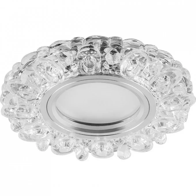 Светильник встраиваемый с/сд подсв. 15LED*2835 SMD 4000K, MR16 50W G5.3, прозр, хром, CD926 28901