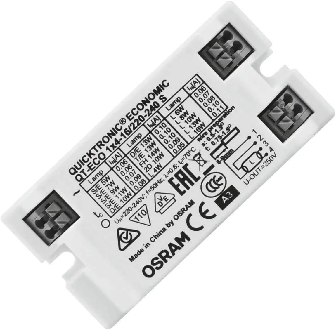 Балласт QT ECO 1X 4-16/220-240S 80x40x22 - ЭПРА OSRAM