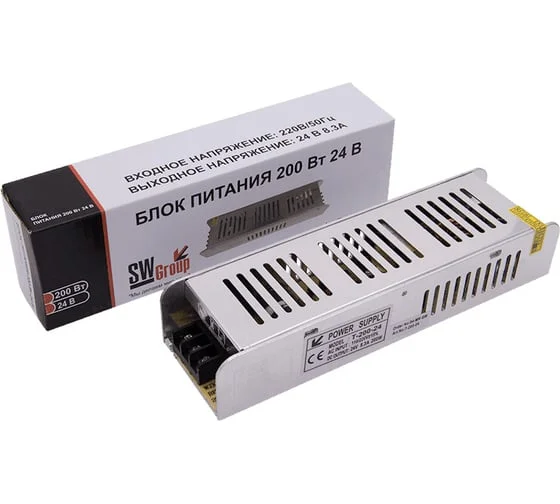 Блок питания компактный (узкий), 200 W, 24V, T-200-24 (224*71*40)