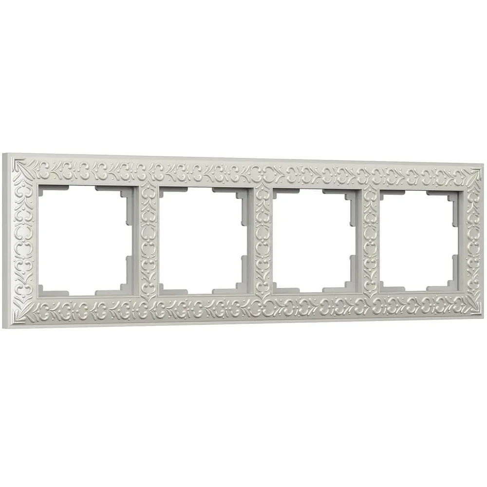 Рамка металл.4-м Antik (жемчужная/узор) Werkel WL07-Frame-04