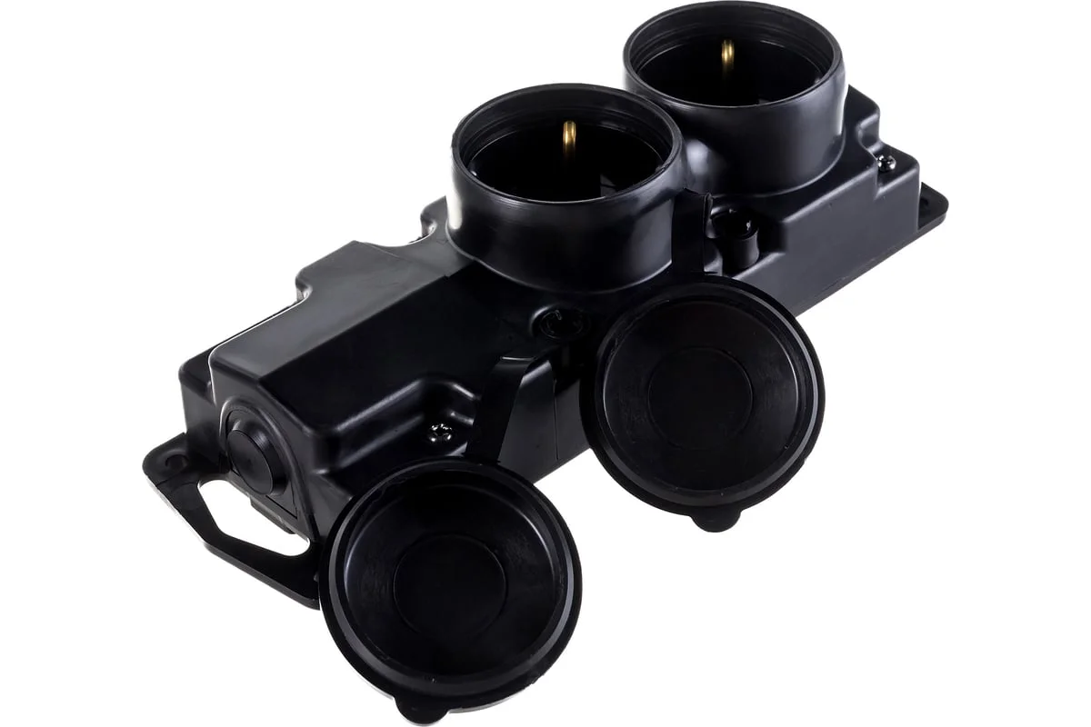 Колодка (розетка) каучуковая 2-м с/з с крышкой 16А IP44 Bylectrica (28шт) Р16-415 (220125)