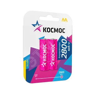 Аккумулятор КОСМОС AA R6 2800mAh Ni-MH (2шт в блистере) Цена за Блистер (12)
