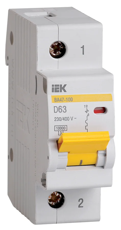 Авт. выкл. ВА47-100 1P D 63А 10кА IEK MVA40-1-063-D