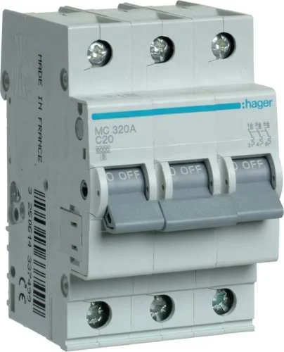 Автомат MY320 3P 20A "C" 4,5kA HAGER