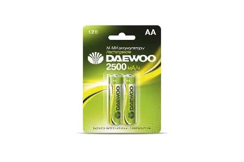 Батарейка LR06 DAEWOO аккумуляторная АА BL-2 NI-MH BL-2 (2500mAh)