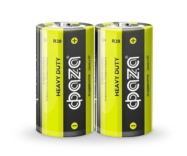 батарейка R20 ФАZА Heavy Duty Shrink-2 (солевые эл. питания) (в 1 упак. - 12 шт)