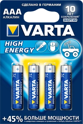 Батарейка Varta Energy LR03/286 BL4 AAА (4103.213.414/4103.229.414) 388482