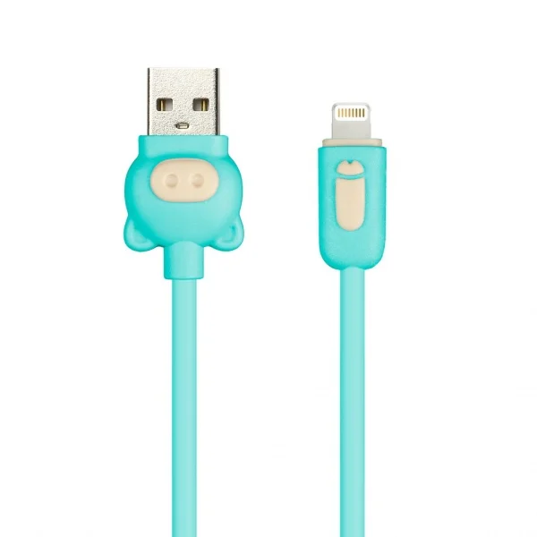 Дата-кабель Smartbuy 8pin COLOR PIG, оплетка ПВХ, зеленый, 2 А, 1 м (iK-512CPG green)