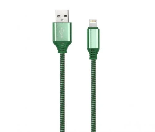 Дата-кабель Smartbuy 8pin кабель в нейлон. оплетке Socks, 1 м., <2А, зеленый (iK-512NSbox green) нп