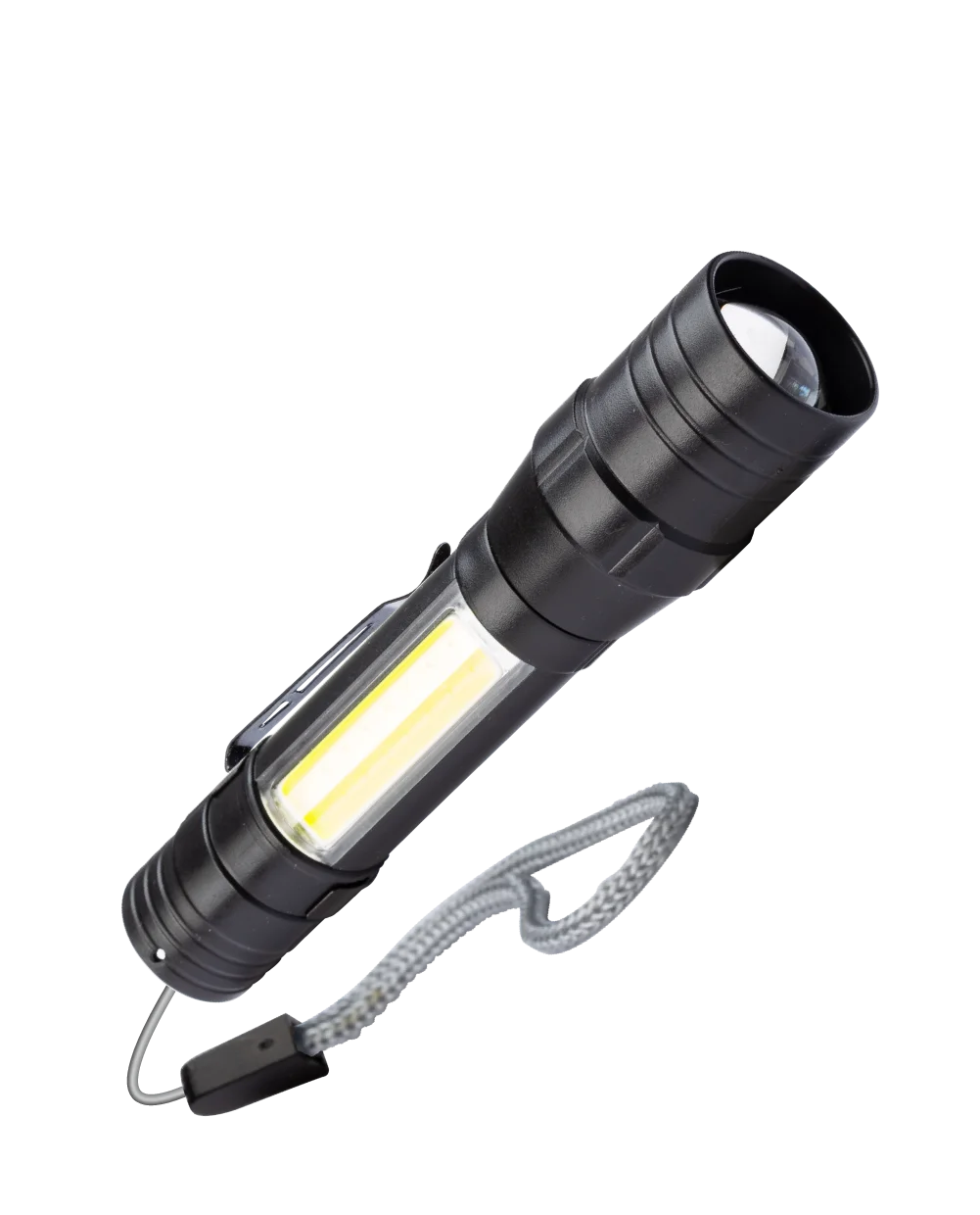 Фонарь ручной КОСМОС (KOS113Lit) аккум/1ВтLED+5ВтCOB/линза/зум/Li-ion 18650 1000mAh/ABS-пл/USB-шнур