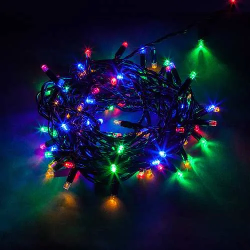 Гирлянда линейная МУЛЬТИ 100LED 10м + 1,5м черный шнур, с эффектом стробов, IP65, CL34 32975