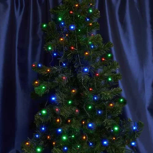 Гирлянда линейная МУЛЬТИ 100LED 10м + 1,5м черный шнур, СТАТИЧНОЕ СВЕЧЕНИЕ, IP65, CL33 32425