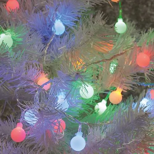 Гирлянда линейная ШАРИКИ 40LED МУЛЬТИ 4м + 0,5м шнур, батарейки 3*АА (н/к), IP20, CL556 26763
