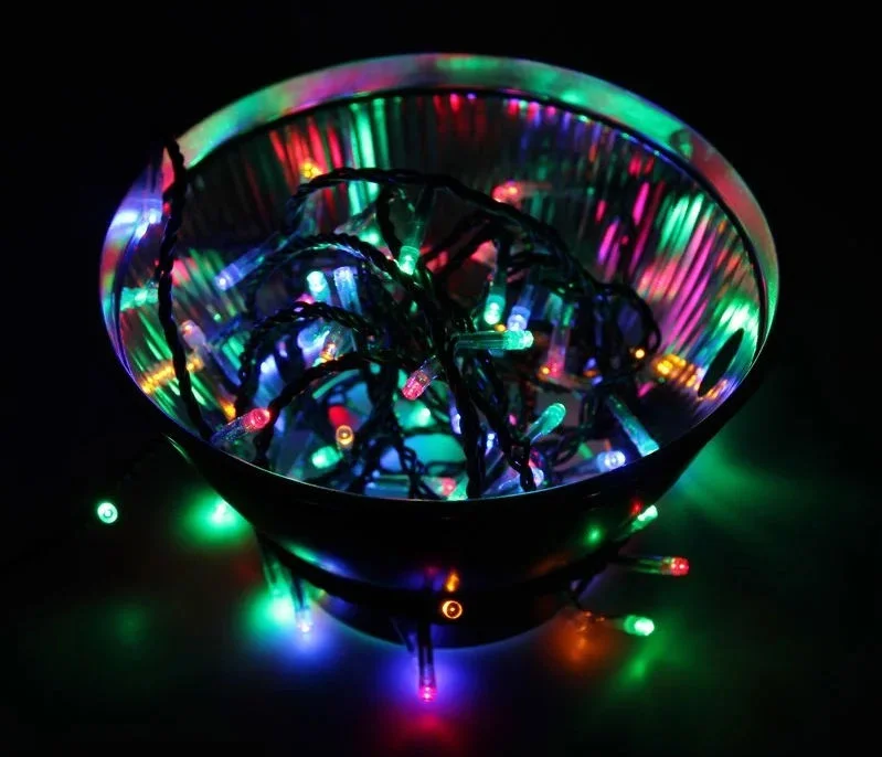 Гирлянда Твинкл Лайт 10 м, темно-зеленый ПВХ, 80 LED, цвет мультиколор 303-049