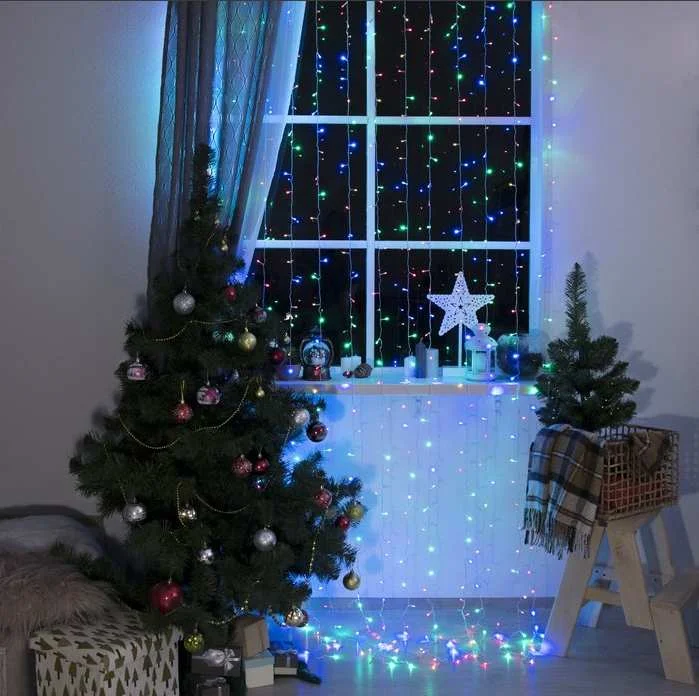 Гирлянда «Занавес» 2×3м, IP20, LED-720-220V, 8 режимов, МУЛЬТИ 1080470