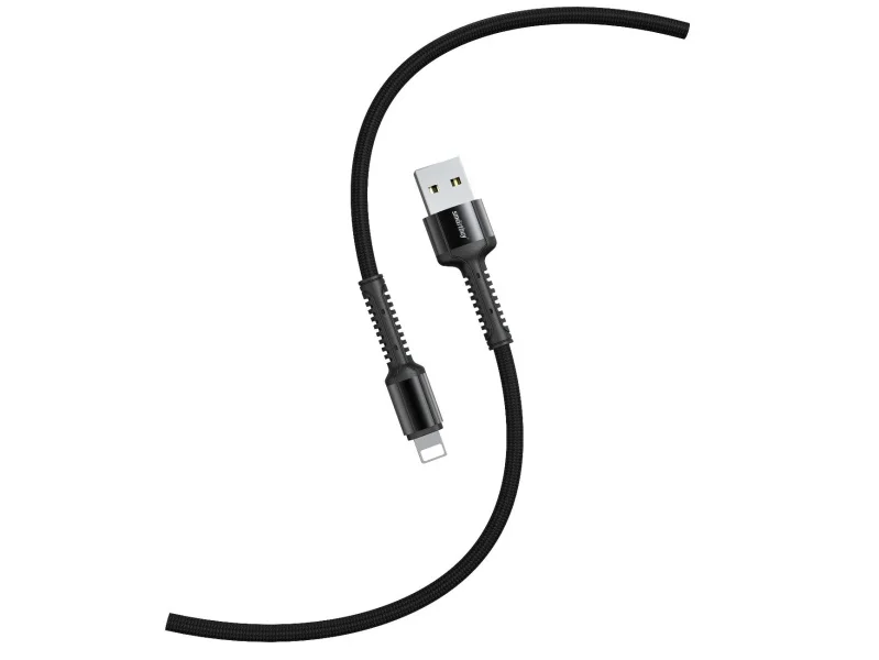 Кабель для зарядки и передачи данных S26 Lightning черный., 3А PD нейл.,1м, Smartbuy (iK-512-S26b)