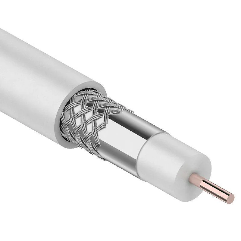 Кабель RG-6U, 75 Ом, 100м., белый REXANT 01-2201