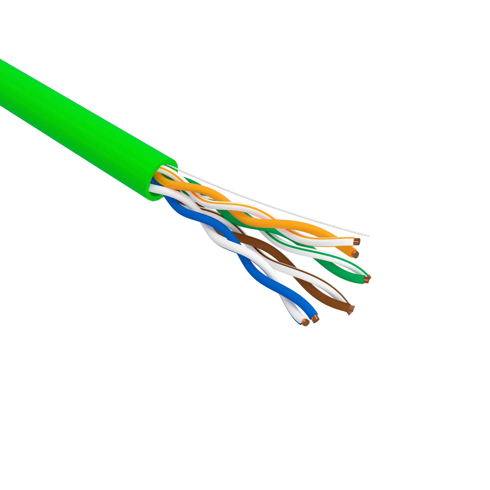 Кабель витая пара U/UTP, CAT 5e, нг(А)-LSLTx, 4х2х0,52мм, 24AWG, INDOOR, SOLID, зеленый, 305м REXANT