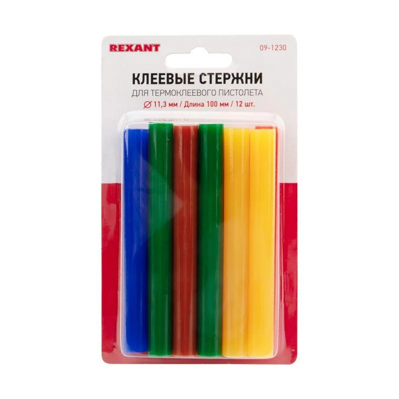 Клей 11/100мм Цветной  (12шт/уп)  Блистер  REXANT 09-1230 — фото 3
