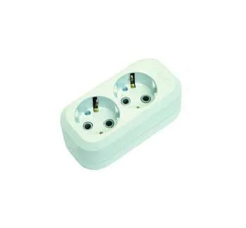 Колодка (розетка) 2-м с/з 16А (белая) Makel MGP111 (20шт)