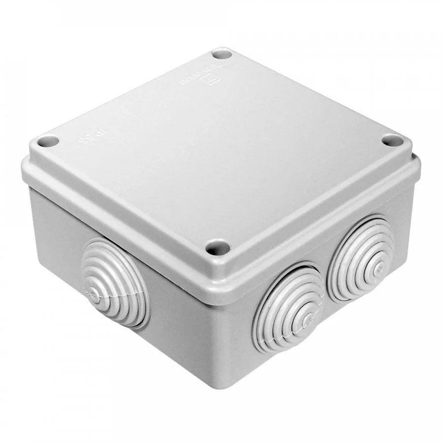 Коробка распаячная о/п 100*100*50 (серая) 6вых. IP55 (крышка на болтах) Промрукав 40-0300 (60шт)