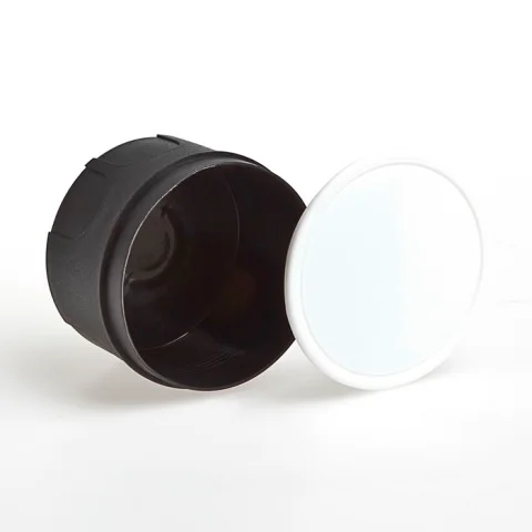 Коробка распаячная с/п под бетон d70*40 + плоская крышка, Рувинил IP30 (У197) 10147 черная (168шт)