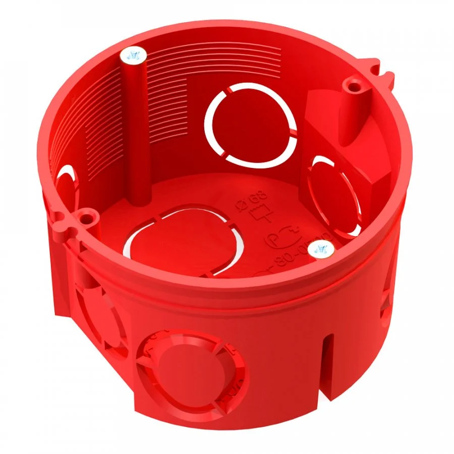 Коробка установочная (подрозетник) под бетон d68*42 Промрукав IP20 HF 80-0501С (245шт) красная