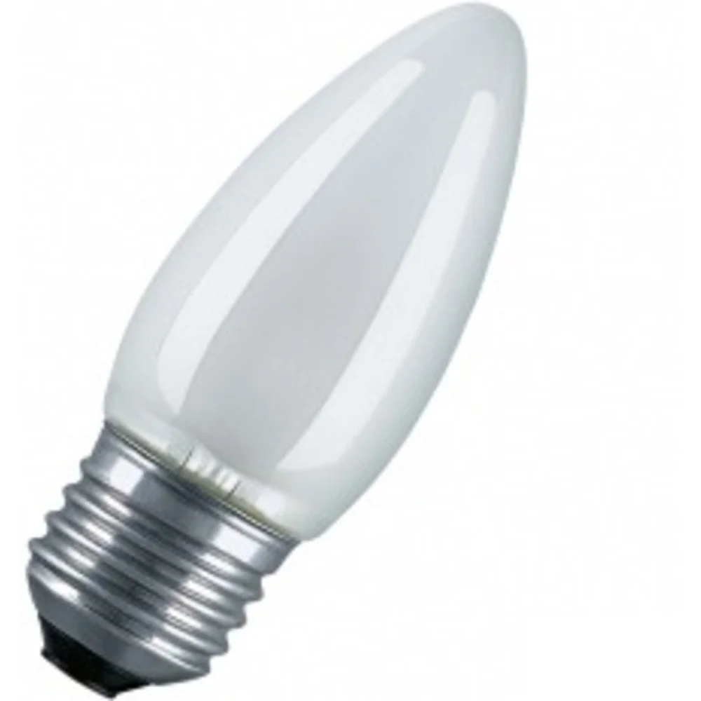 Лампа 60W E27 OSRAM 046181 свеча матов. (100шт)