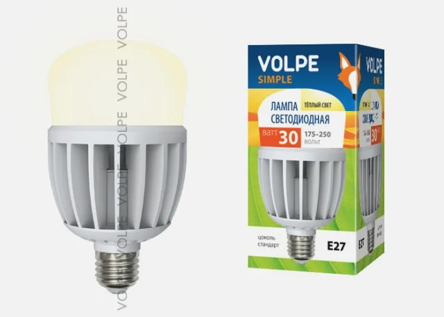 Лампа LED 30W E27 Uniel Simple (LED-M80-30W/WWE27/FR/S) теплый белый 10810