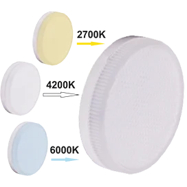 Лампа LED GX53 10W Ecola 2700/4200/6000K с изменяемой цв.темп 27*75 матов. Premium T5CT10ELC