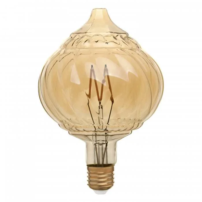 Лампа светодиодная, G125 шар (7W) 230V E27 2700K, GLDEN-G125TDSS-DEM-7ВТ-230-E27-2700