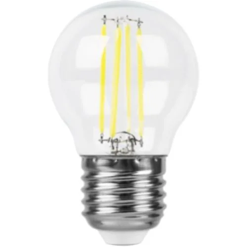 Лампа светодиодная, G45 шарик (9W) 230V E27 2700K прозрачная, LB-509 Feron 38003