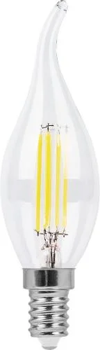 Лампа светодиодная, С35Т свеча на ветру (5W) 230V E14 2700K, LB-59 Feron 25575