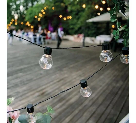 Лофт-гирлянда светодиодная 5 м, черный ПВХ, 20 LED, теплое белое свечение NEON-NIGHT 303-066