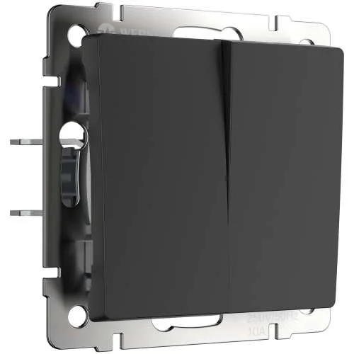 Механизм переключателя 2-кл. проходной 10A (черн.матовый) Werkel W1122008