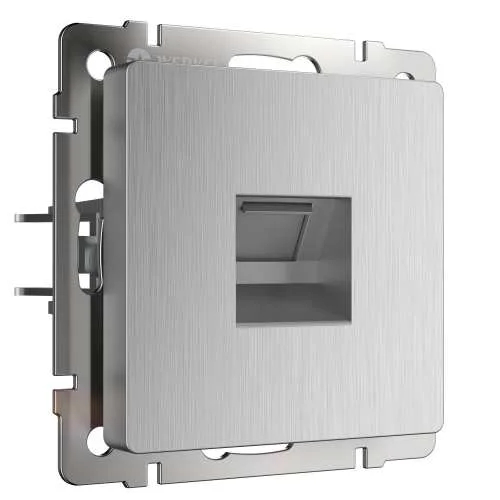 Механизм розетки RJ45 кат.5е UTP (cеребр. рифленый) Werkel W1181009