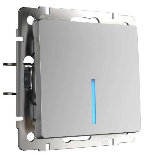 Механизм выключателя 1-кл. с инд. 10A (серебряный) Werkel W1110106 *