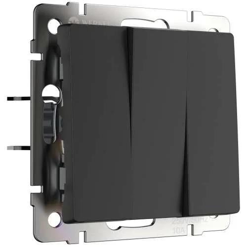 Механизм выключателя 3-кл. 10A (черн.матовый) Werkel W1130008