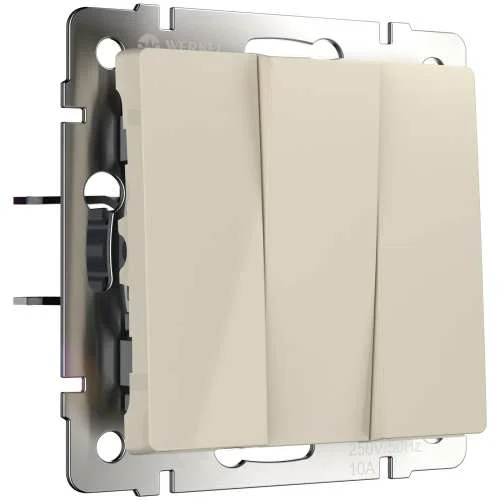Механизм выключателя 3-кл. 10A (сл. кость) Werkel W1130003