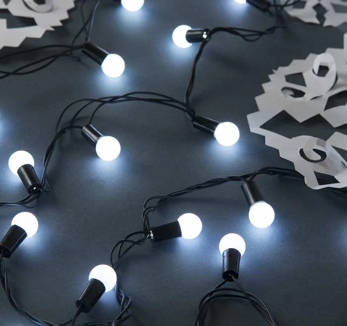 НИТЬ, улич. с насад. "Шарики d=1,5 см" 20 м, Н.Т. LED-200 контр. 8р. БЕЛЫЙ 705952