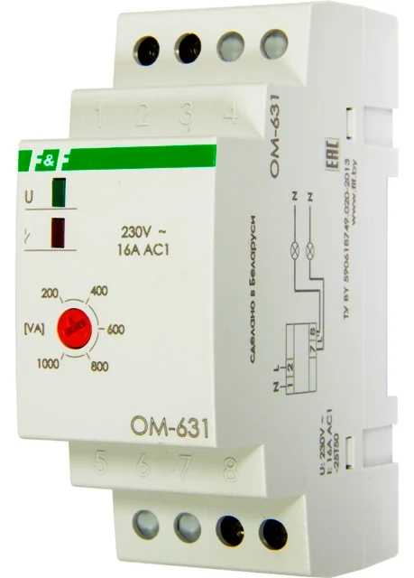 Ограничитель мощности OM-631 ЕА03.001.011 230V 5A 1Z IP20 однофазный, диапазон контролируемой мощнос
