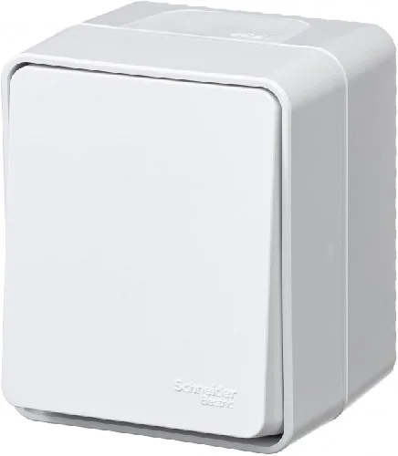 Переключатель о/п 1-кл. проходной AtlasDesign Profi54 10A IP54 (белый) SchE ATN540161