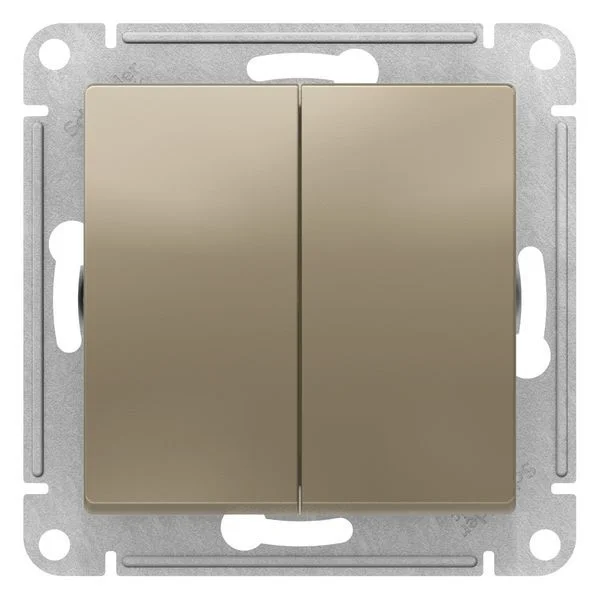 Переключатель проходной 2-кл. СП AtlasDesign 10А IP20 (сх. 6/2) механизм шампань SE ATN000565