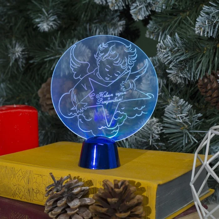 Подставка световая "Ангел", 13.5х11 см, 1 LED, батарейки в комплекте, RGB микс 2446502