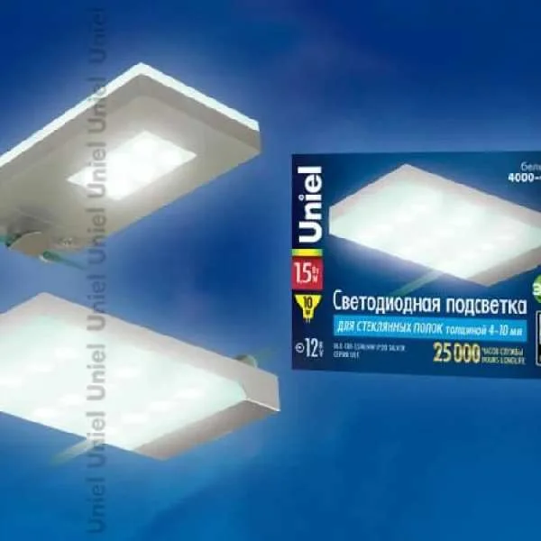 Подсветка LED для стеклянных полок ULE-C01-1,5W/NW IP20 SILVER Белый свет. арт. 07744