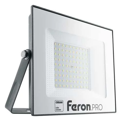 Прожектор светодиодный 100W 6400K 10000Лм IP65 черный, LL-1000 Feron.PRO (Osram) арт.41541 25.11*