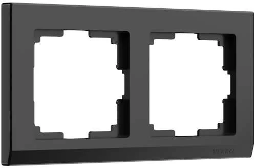 Рамка 2-м Stark (черная) Werkel W0021808