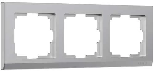 Рамка 3-м Stark (серебро) Werkel W0031806